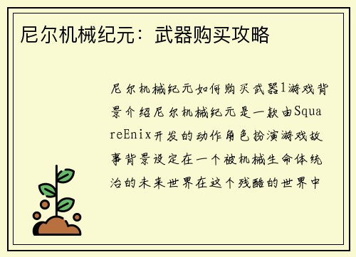 尼尔机械纪元：武器购买攻略