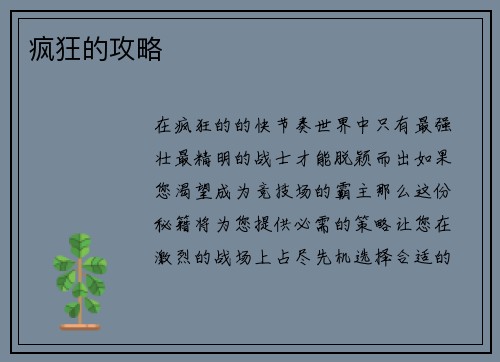 疯狂的攻略